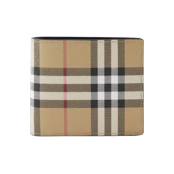 Burberry Leather Card Holders Coin Purses Wallets Men's Beige