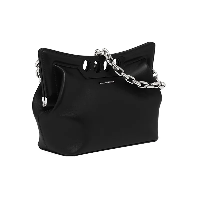Alexander McQueen Calfskin Handbag Shoulder Bag Women's Black-3
