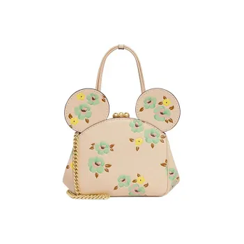COACH Disney Collaboration Kisslock Cow Leather Shoulder Bag Crossbody Bag Handbag Women's Ivory White