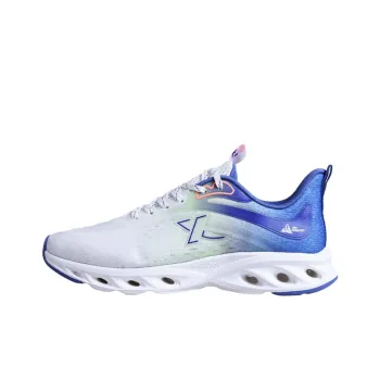 XTEP Cushioning Rotation Collection Cushioned Slip Resistant Low Top Running Shoes White Blue
