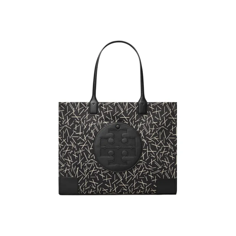 TORY BURCH Ella Polyamide Polyester Tote Bag, Shopping Bag, Handbag, Shoulder Bag Women's Black-0