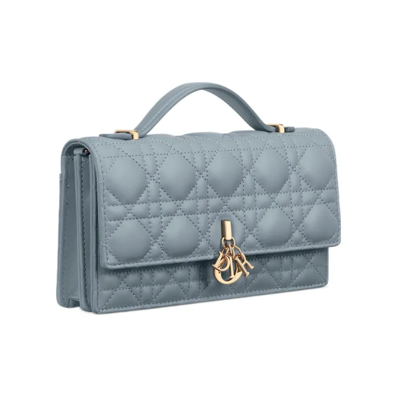 DIOR Lady Dior Lambskin Shoulder Bag Crossbody Bag Handbag Women's Light Blue-2