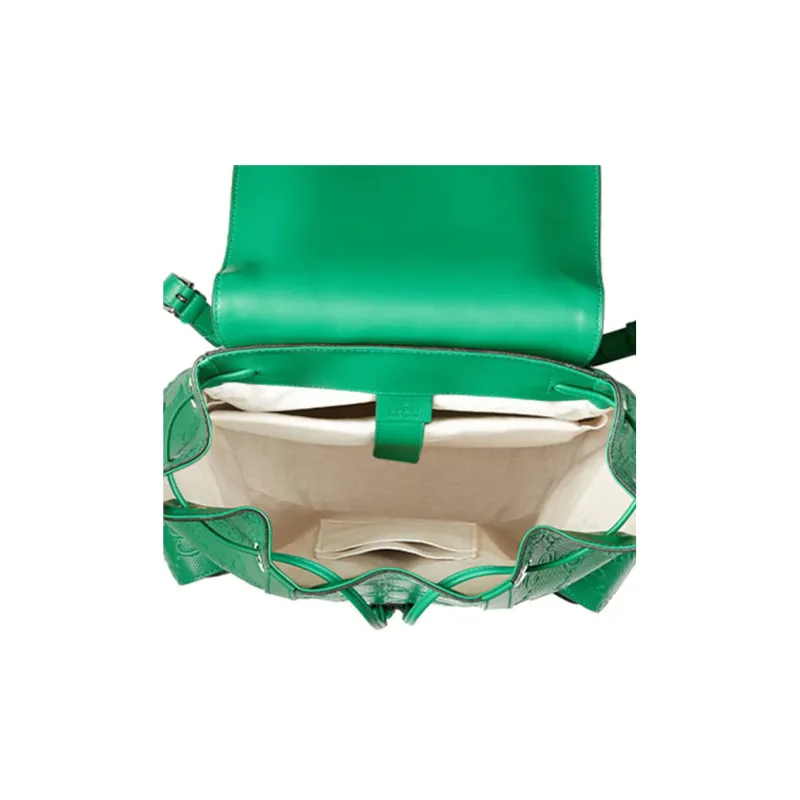 GUCCI Leather Backpack Men's Green-7