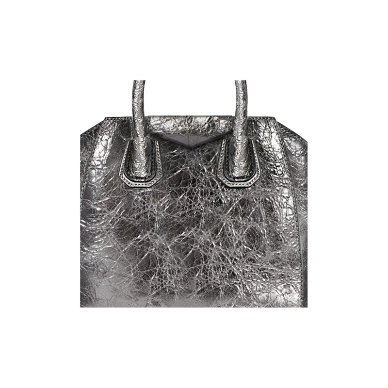 GIVENCHY Antigona Lambskin Shoulder Bag Crossbody Bag Handbag Extra Mini Women's Silver Gray-4