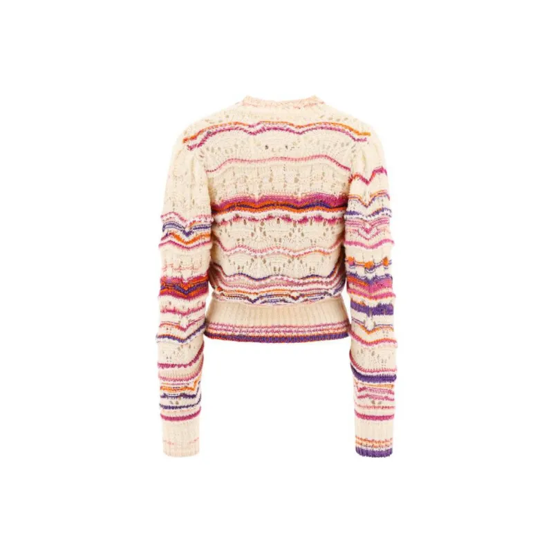 ISABEL MARANT ETOILE Distressed Ambre Striped Knitted Jumper-1