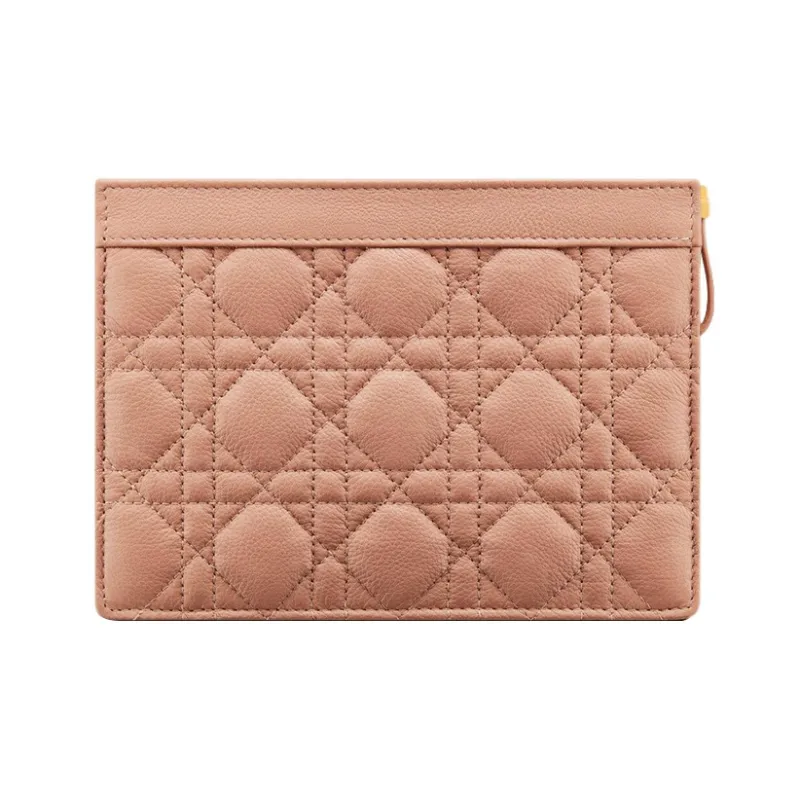 DIOR Caro Cow Leather One Shoulder Crossbody Clutch Women's Rose-3