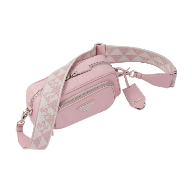 PRADA Soft Sheep Leather Crossbody Bag Shoulder Bag Women's Snow Pink-1