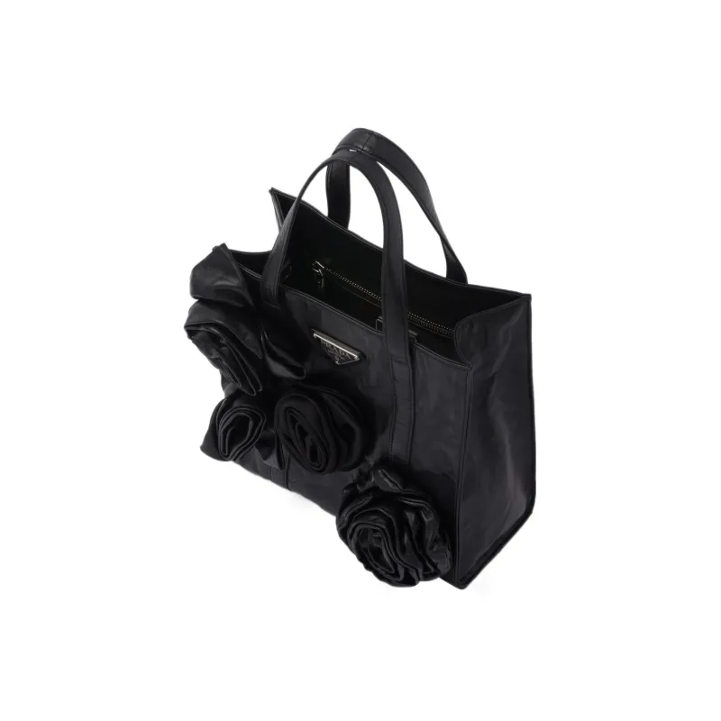 PRADA Soft Sheep Leather Tote Bag Shopping Bag Handbag Mini Women's Black-1