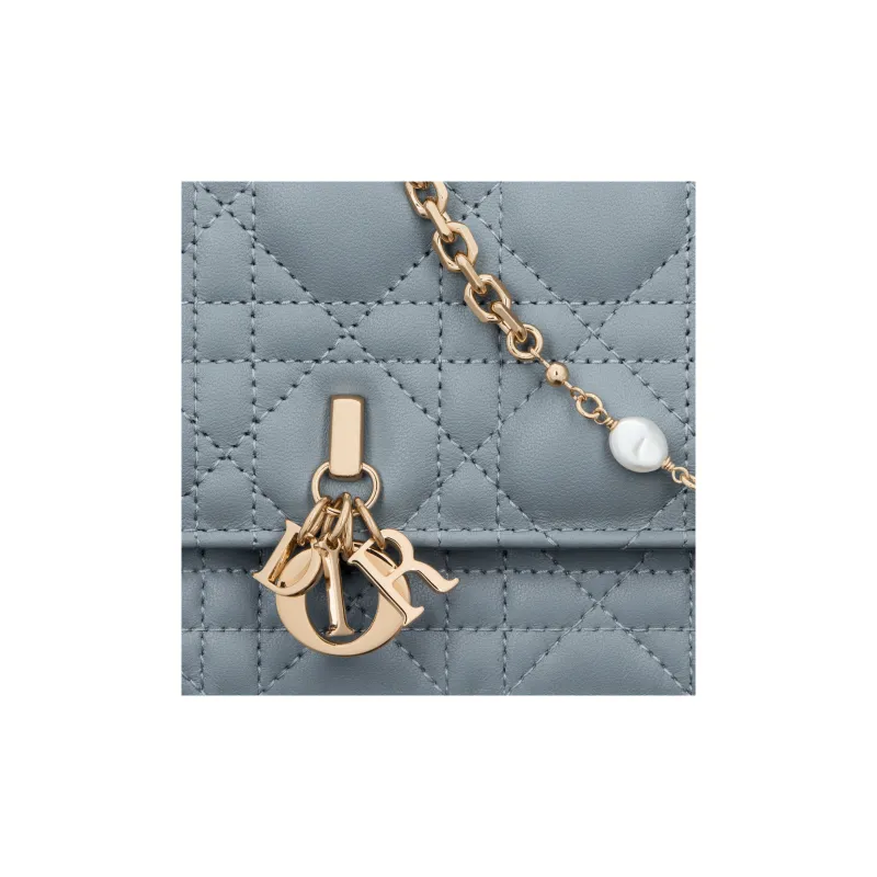 DIOR Lady Dior Lambskin Shoulder Bag Crossbody Bag Handbag Women's Light Blue-5