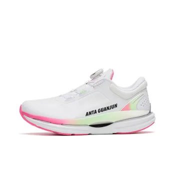 Anta Flash Refining Cushioning Anti Slip And Wear Resistant Low Top Running Shoes Women's White Green Pink