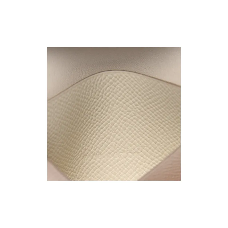 HERMES Bearn Epsom Calfskin Short Wallet Mini Women's 10 Craie Milkshake White-5