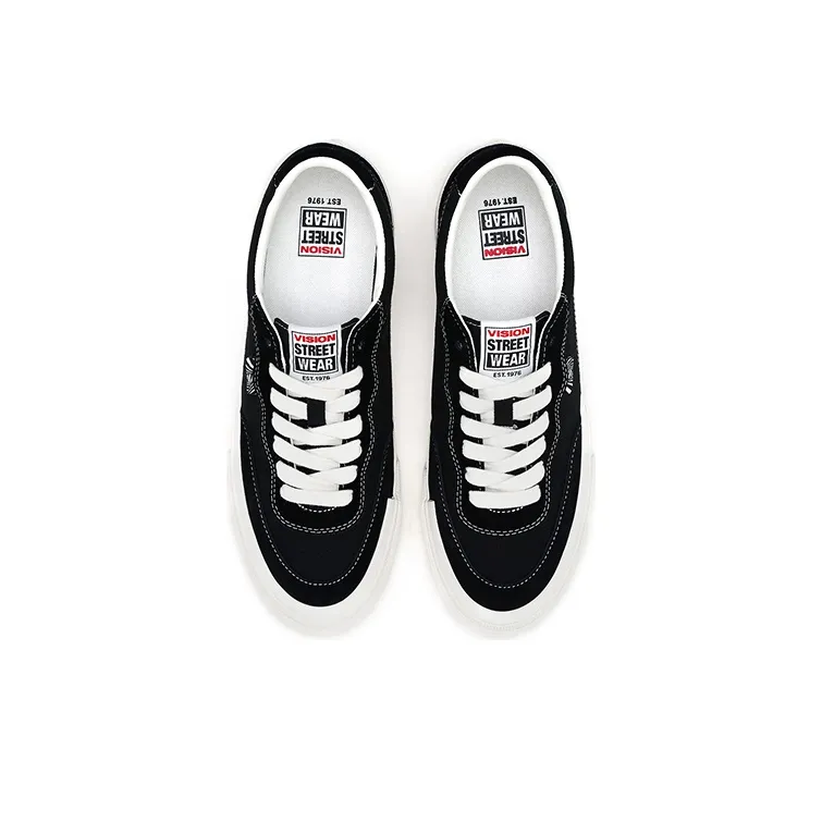 Vision Street Wear Flat Top Low Top Skateboard Shoes Unisex Black-3