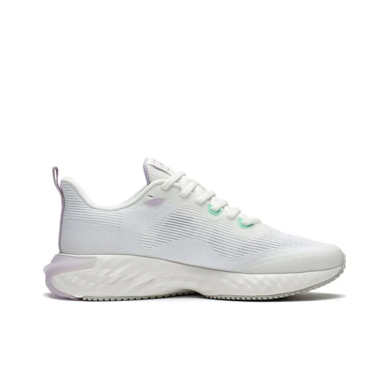 LiNing Chasing-clouds Cushioning Anti-Slip And Wear-Resistant Low-Top Running Shoes Women's White Cyan Purple-1