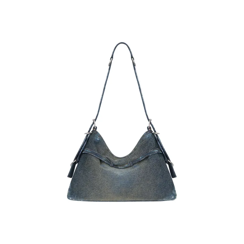 Givenchy 100% Cotton With Calfskin Handbag, Shoulder Bag Medium Size Women's Army Blue-4