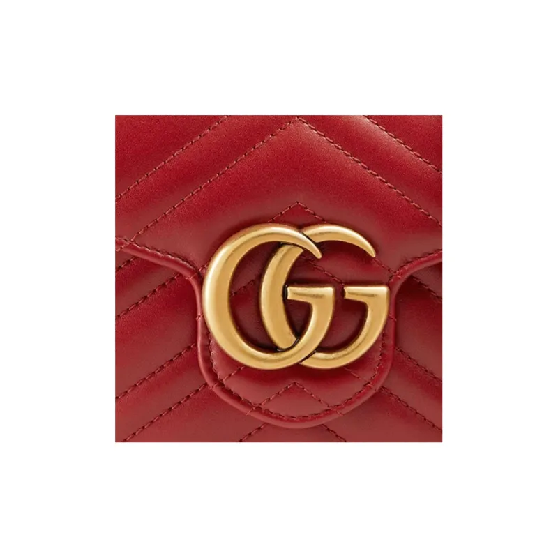 GUCCI Leather Envelope Bag Shoulder Bag Crossbody Bag Regular Women's Red-7