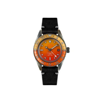 OUT OF ORDER Wrist Watch Automatic Mechanical Movement Leather Watch Bands Orange Watch Dial Unisex OOO.001 25.SOTB