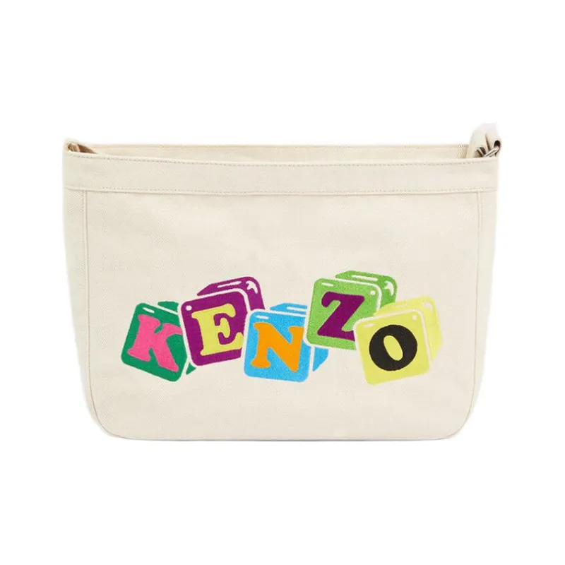 KENZO 100% Cotton Crossbody Bag Shoulder Bag Men's White-1