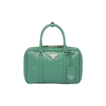 PRADA Nappa Leather Shoulder Bag Crossbody Bag Handbag Women's Sage Green