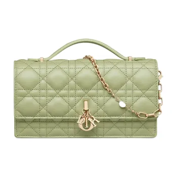 DIOR Lady Dior Lambskin Shoulder Bag Crossbody Bag Handbag Women's Green