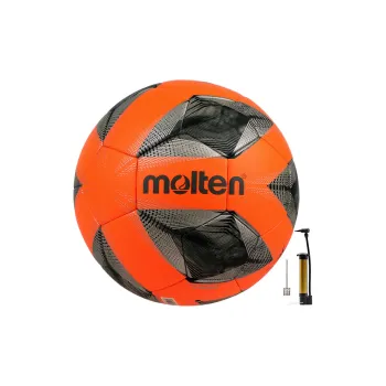 Molten Size 5 Soccer PU Hand Stitched Soccer Ball Unisex Black Orange Silver