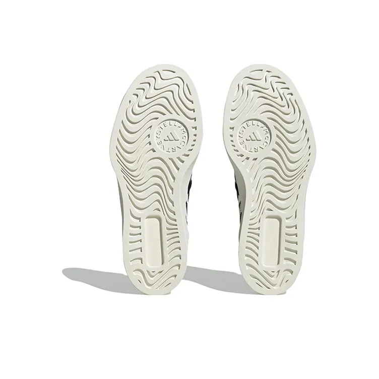 Adidas By Stella McCartney Court Slip On Shoes 'Off White Black Burnt Cayenne' Women's-5