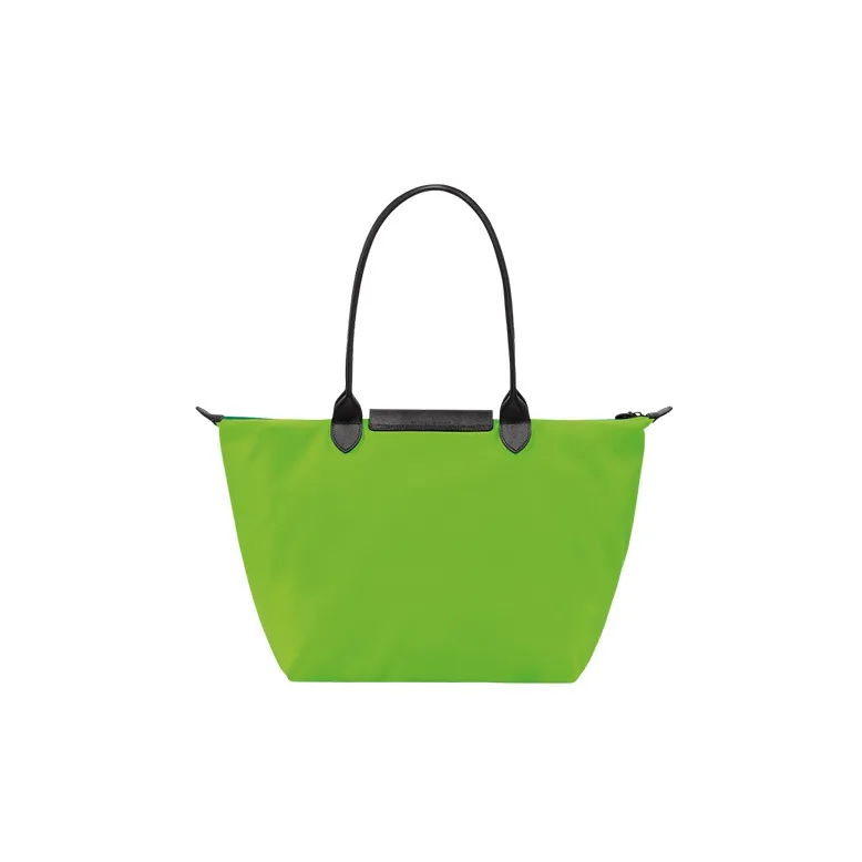 LONGCHAMP Le Pliage Collection Cow Leather Trim Tote Bag Shopping Bag Handbag Shoulder Bag Women's Grass Green-2