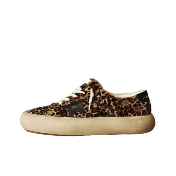 Golden Goose Space Star Stylish Skateboarding Shoes Men's Beige Brown Vintage Version