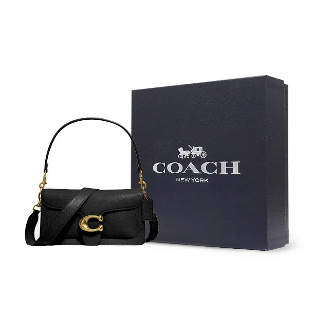 COACH Tabby Polished Pebbled Leather Dionysus Shoulder Bag Women's Black-5