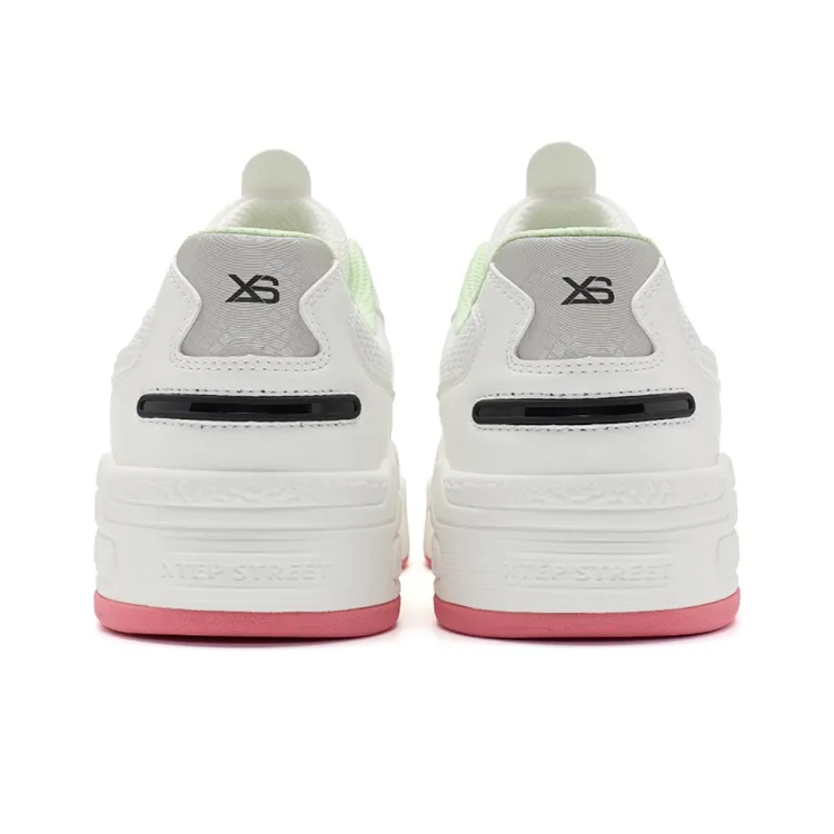 XTEP Reverse SK8 Slip Resistant Cushioning Low Top Skateboard Shoes Men's White-3