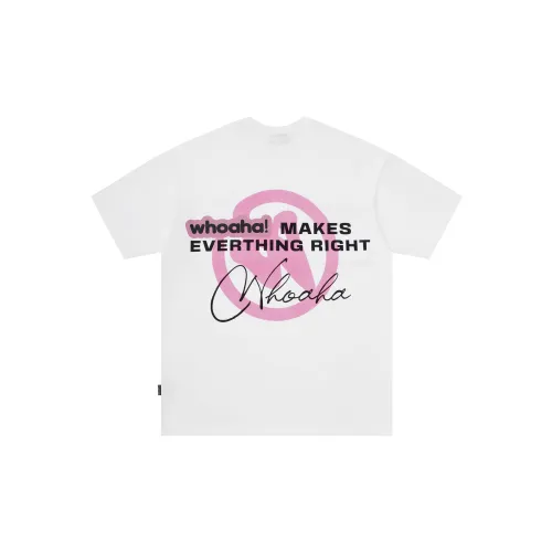 WHOA HA! T-Shirts Unisex White/Pink