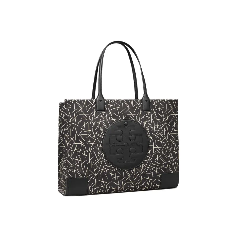 TORY BURCH Ella Polyamide Polyester Tote Bag, Shopping Bag, Handbag, Shoulder Bag Women's Black-1