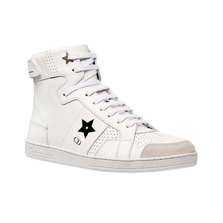 DIOR Star Platform Shoes High Top Stylish Skateboarding Shoes Women's White-1