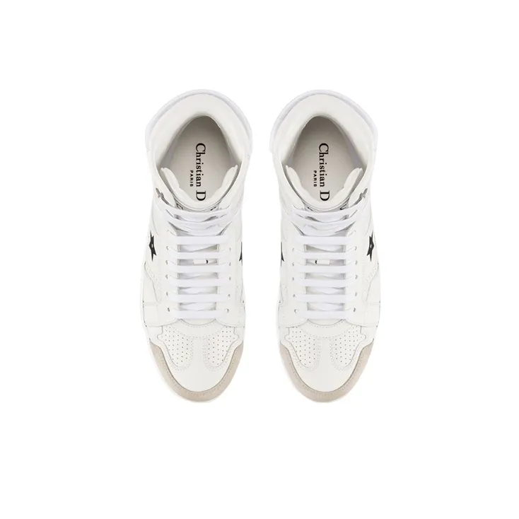 DIOR Star Platform Shoes High Top Stylish Skateboarding Shoes Women's White-3