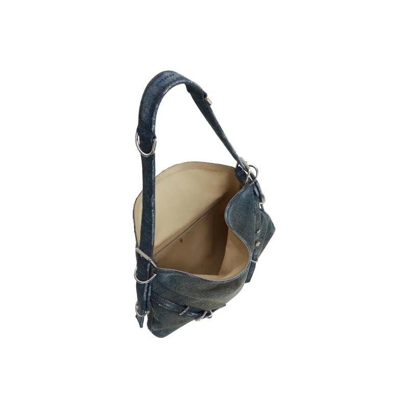 Givenchy 100% Cotton With Calfskin Handbag, Shoulder Bag Medium Size Women's Army Blue-7