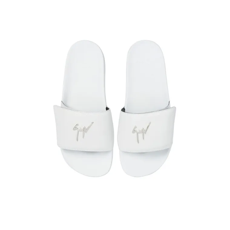 Giuseppe Zanotti/GZ Brett Abrasion Resistant Slide Slippers Men's White-4