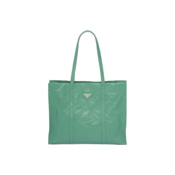PRADA Nappa Leather Tote Bag Shopping Bag Handbag Large Size Women's Sage Green