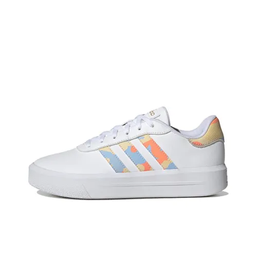 Adidas Neo Court Platform Skateboard Shoes Women's Low-Top White/Blue/Orange