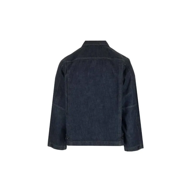 Lemaire Boxy Collared Button Up Denim Jacket-1