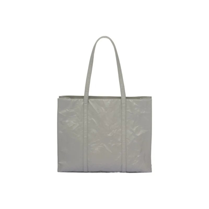 PRADA Large Antique Nappa Leather Tote Slate Gray-1