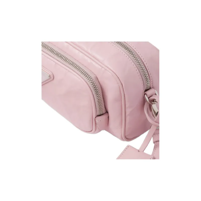 PRADA Soft Sheep Leather Crossbody Bag Shoulder Bag Women's Snow Pink-5