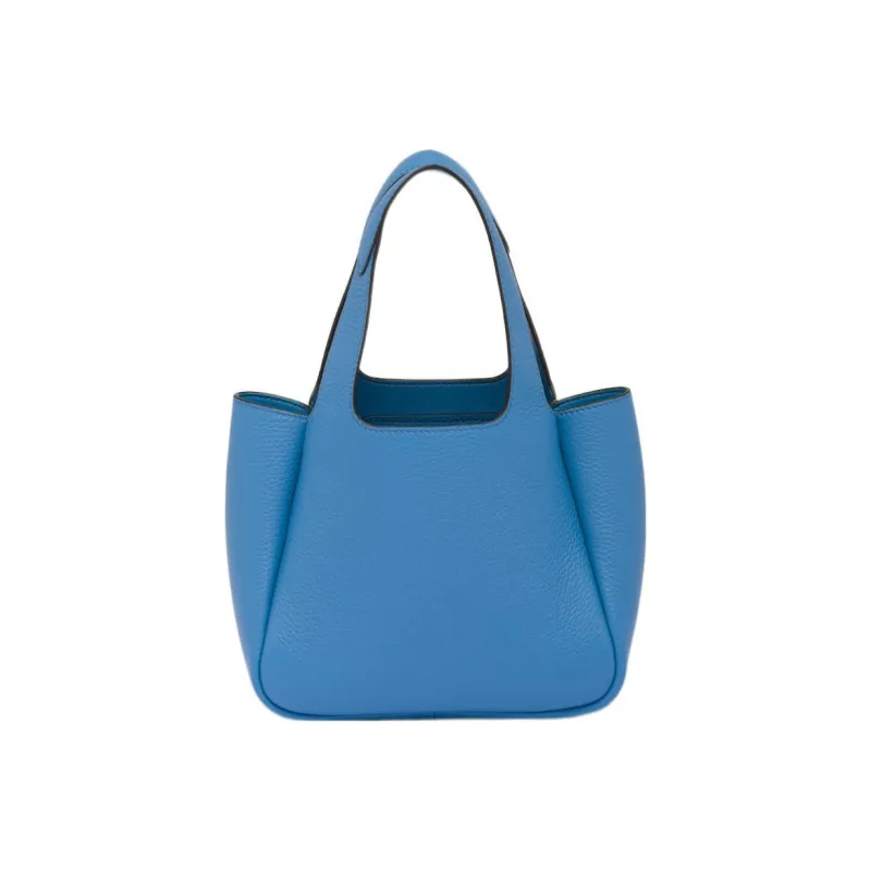 PRADA Leather Basket Bag Tote Bag Shopping Bag Handbag Women's Blue-1