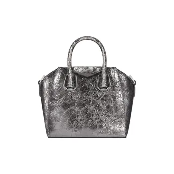 GIVENCHY Antigona Lambskin Shoulder Bag Crossbody Bag Handbag Extra Mini Women's Silver Gray