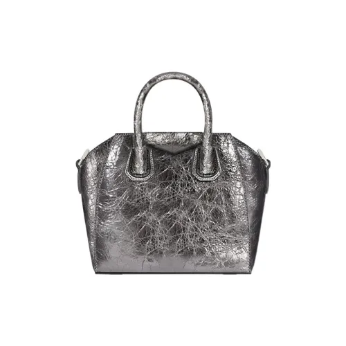 GIVENCHY Antigona Lambskin Shoulder Bag Crossbody Bag Handbag Extra Mini Women's Silver Gray