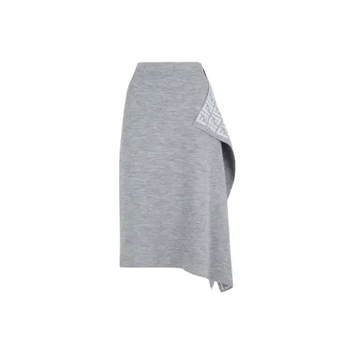 FENDI Casual Long Skirts Women's Light Gray