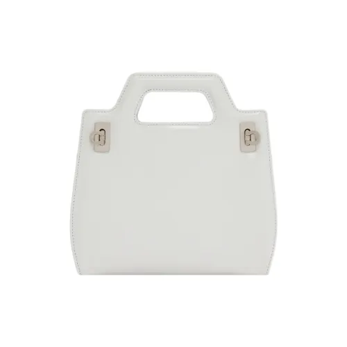 FERRAGAMO Leather Shoulder Bag, Crossbody Bag, Handbag Mini Women's White