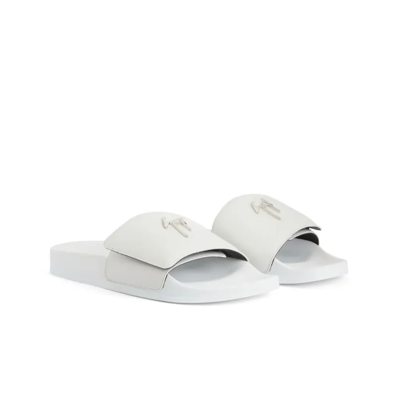 Giuseppe Zanotti/GZ Brett Abrasion Resistant Slide Slippers Men's White-2