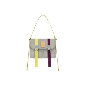 LONGCHAMP Le Pliage Re-play Cow Leather Trim Shoulder Bag Crossbody Bag Large Size Women's Gray