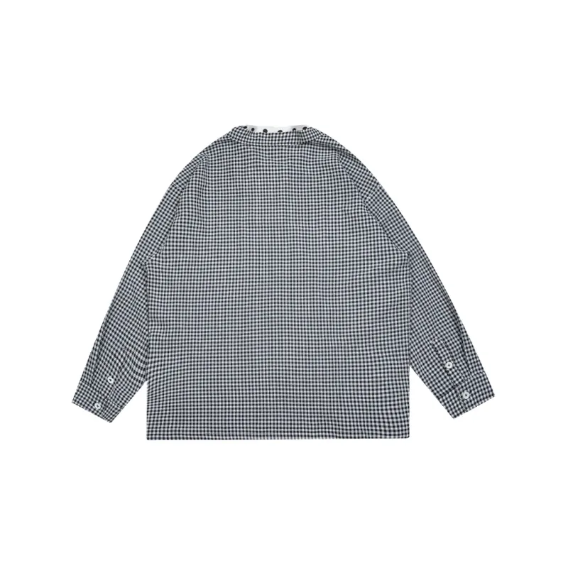 WAYNEXZAVIER Shirts Men Black White Plaid-1