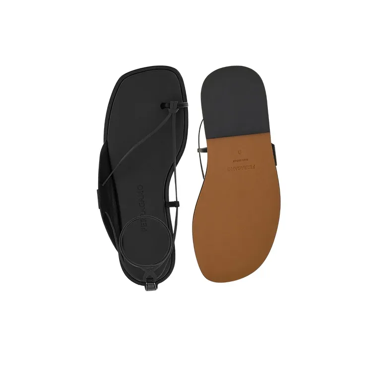 FERRAGAMO One Strap Sandals Men's Black-5