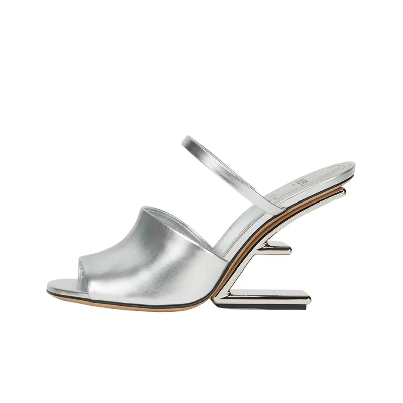 FENDI First Slide Slippers Women's Silver-0